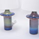Tall Mid-Century Modern Danish Blue Table Lamps from Soholm, Set of 2