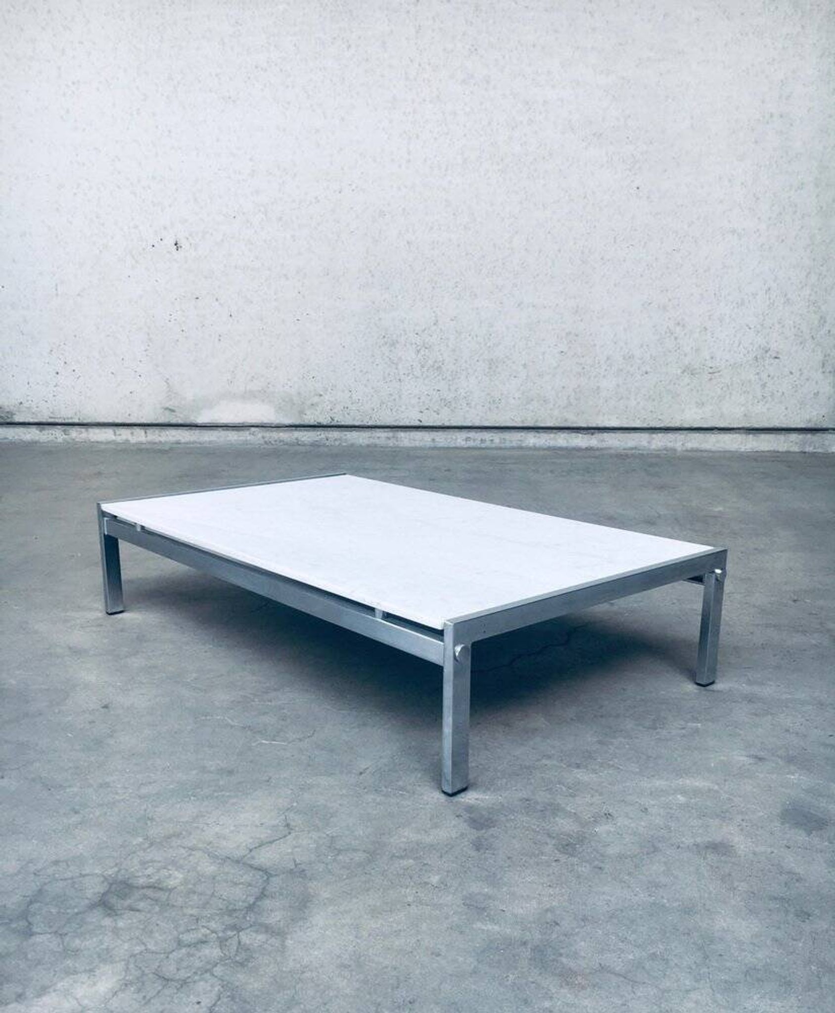 Postmodern Italian Carrara Marble Low Coffee Table, 1970s