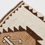 3x11 Brown Beige Persian Kilim Runner Rug, 107x333Cm