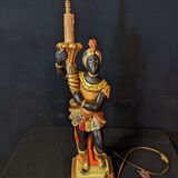 Wooden venetian nubian table lamp