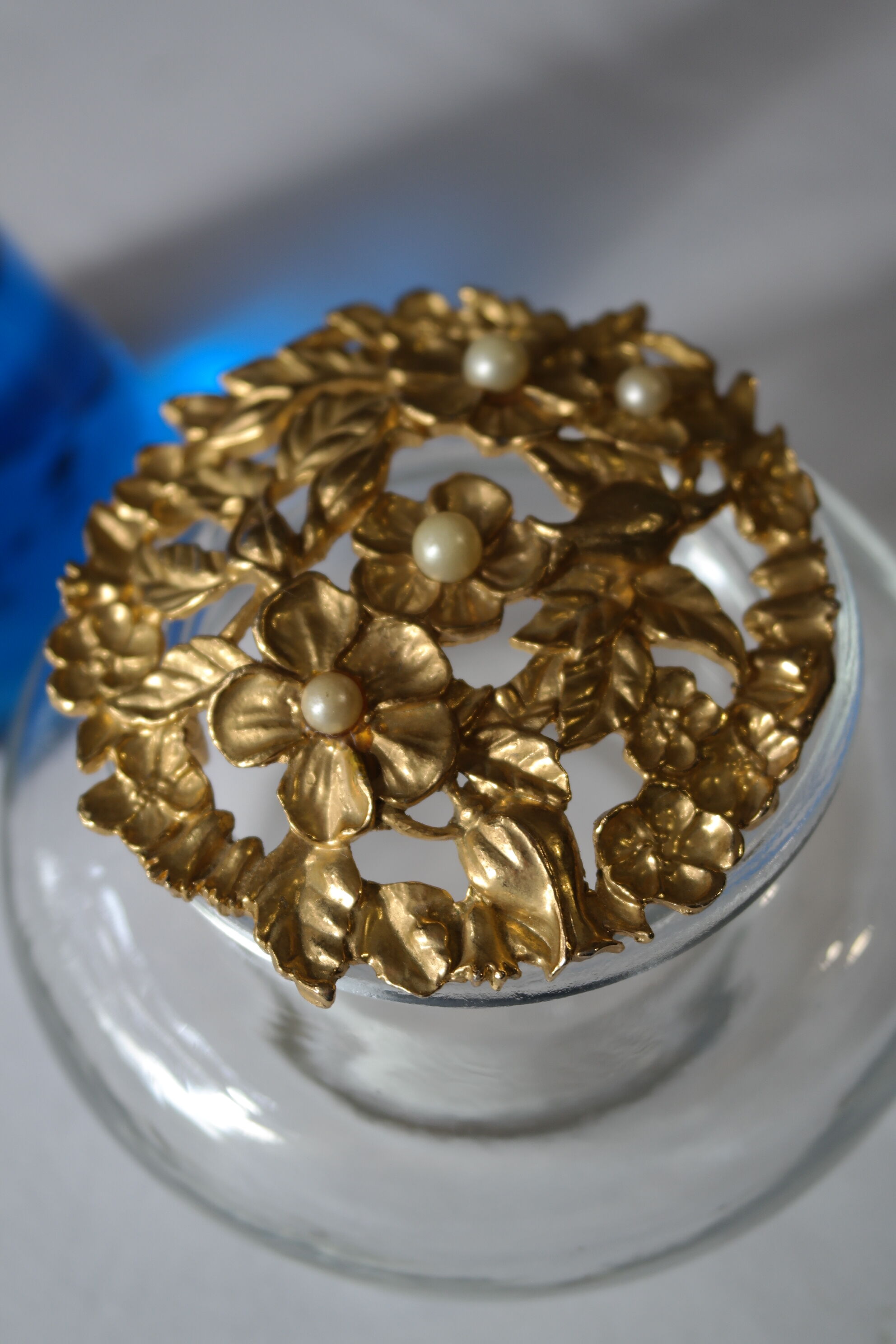Boite à bijoux verre et laiton