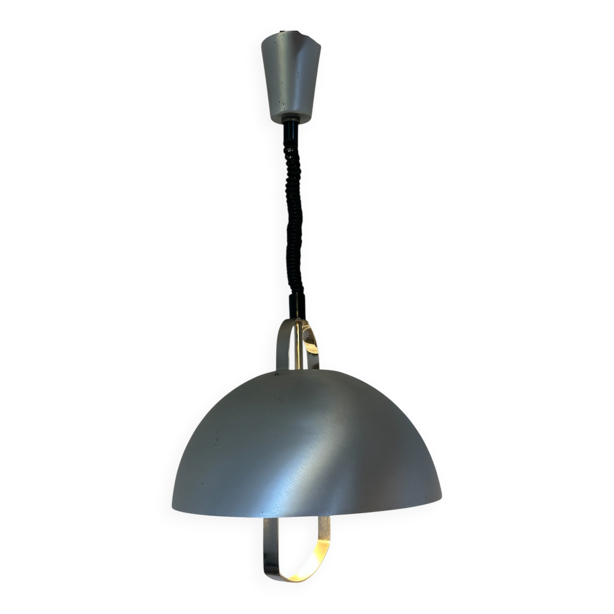 brushed metal chandelier up and down 1970