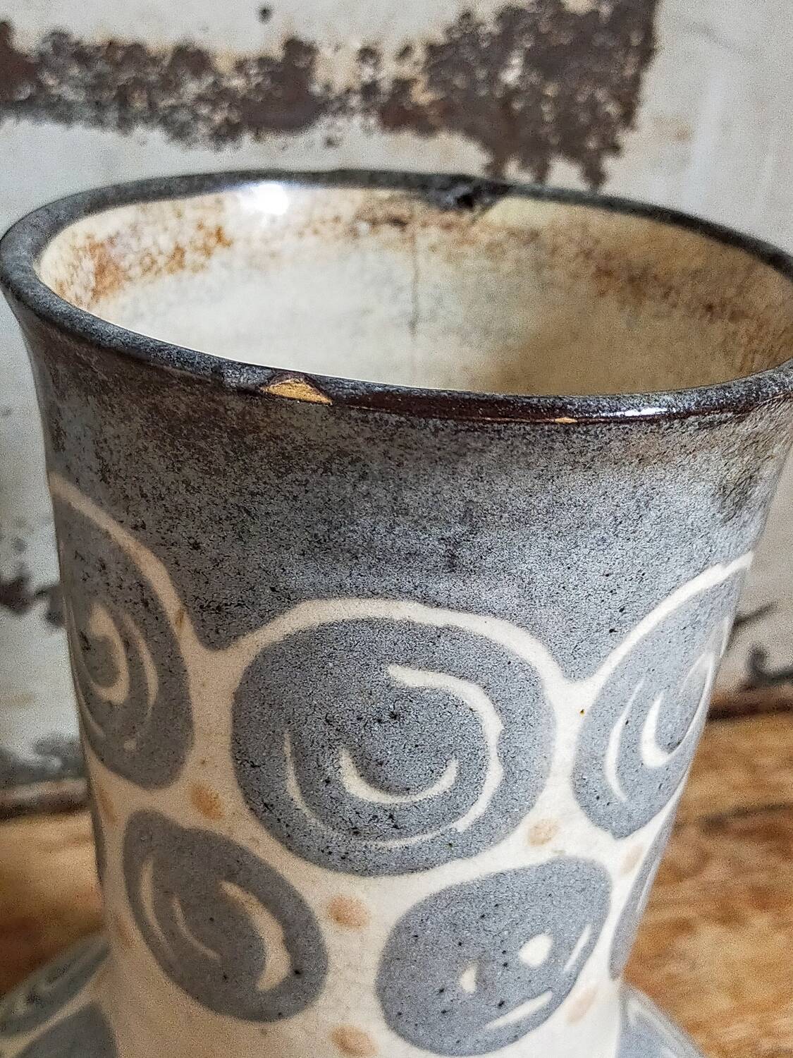 Elchinger fils Art Deco ceramic vase