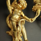 Great pair of wall light  the Cherubim, of Louis XV style