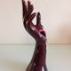 Hand baguier soliflore in brown ceramic, vintage 60/70s