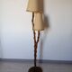 Louis Sognot rattan and bamboo floor lamp