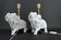 Pair of White Ceramic Sculptural Lamps, Elephants, Italy, 1970
