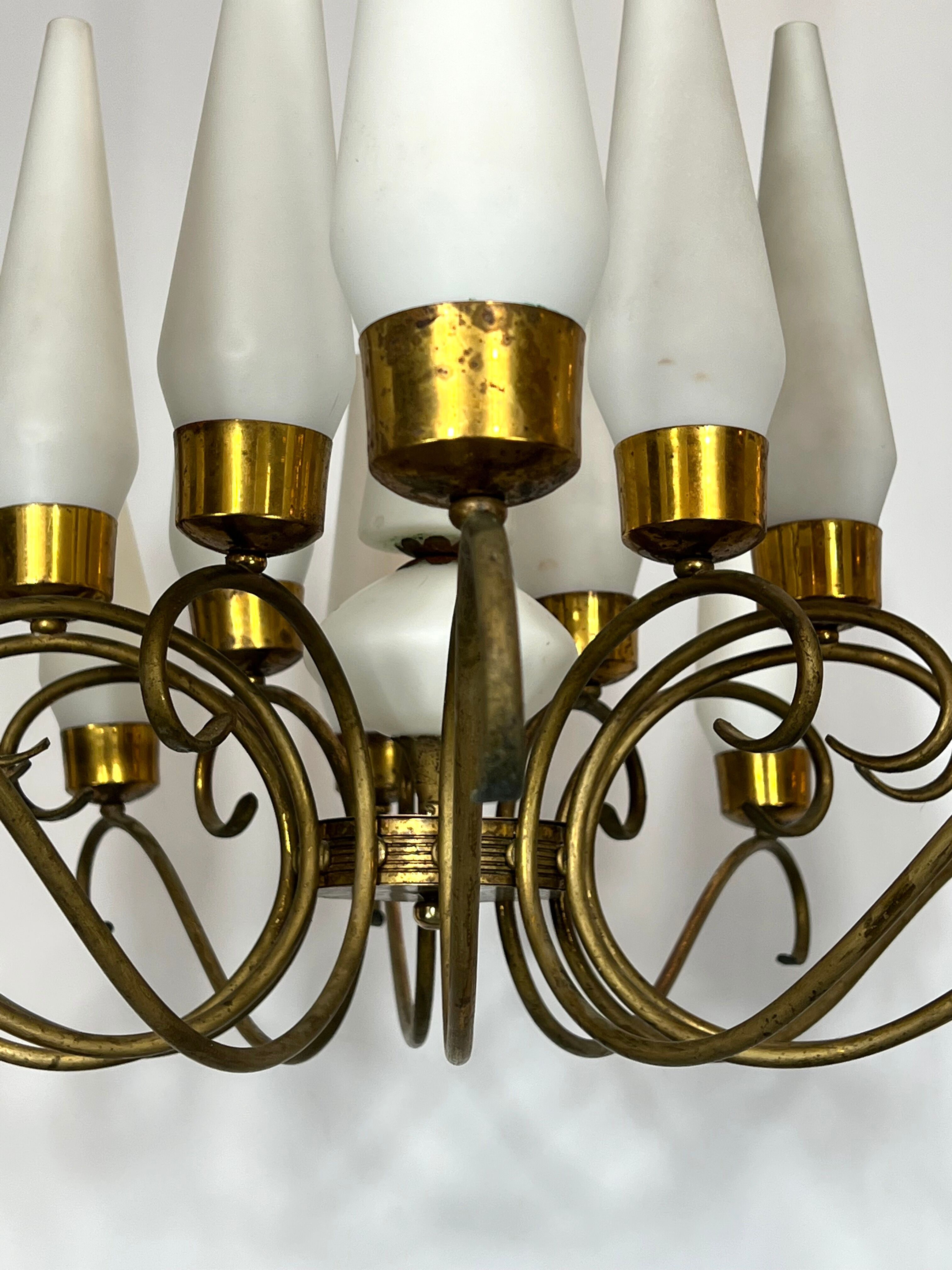 Arredoluce Monza 18 lights chandelier from 50s