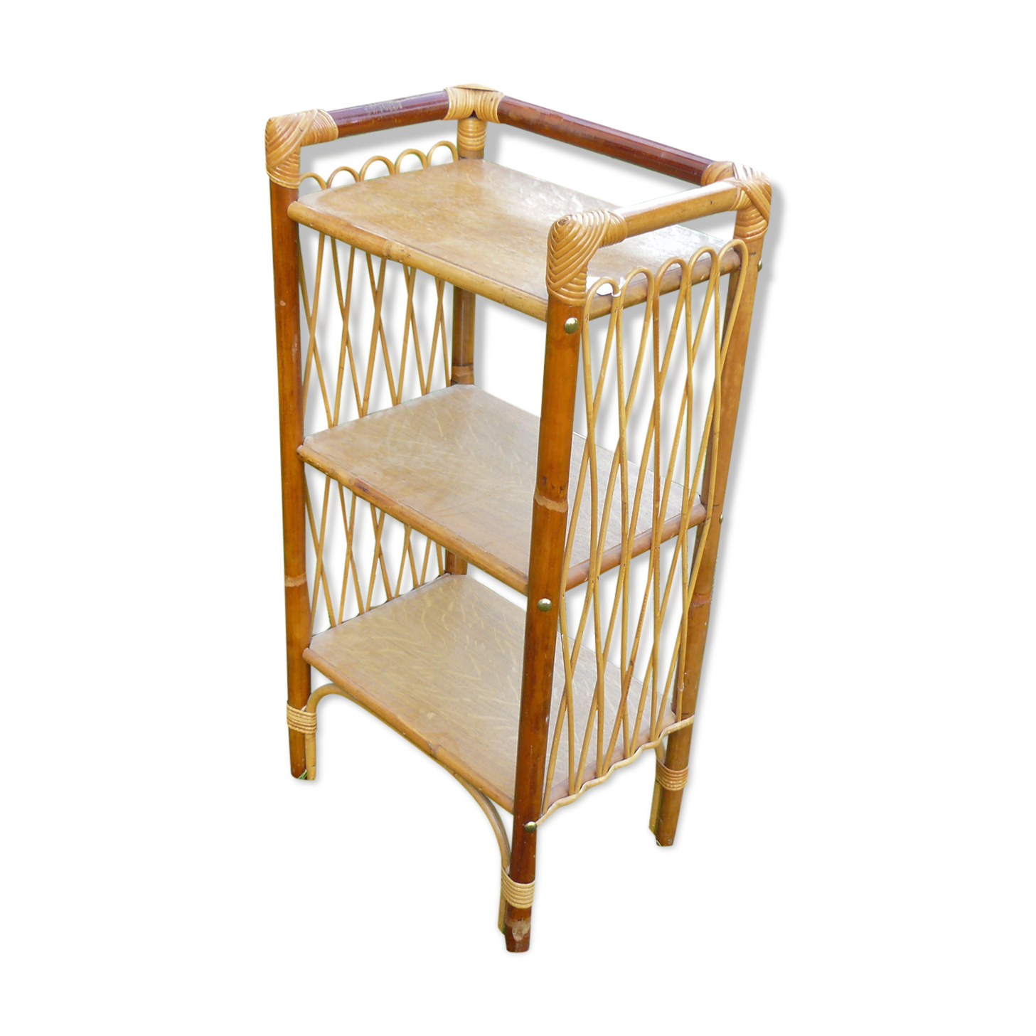Bamboo and rattan shelf 1960/70