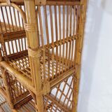 Bookcase vintage rattan shelf from the 60s