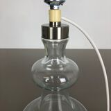 Pied de lampe de table en verre clair moderne danois par HOLMEGAARD, Danemark années 1970