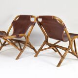 Set of four Mid-Century Modern bamboo armchairs, Spain, 1960