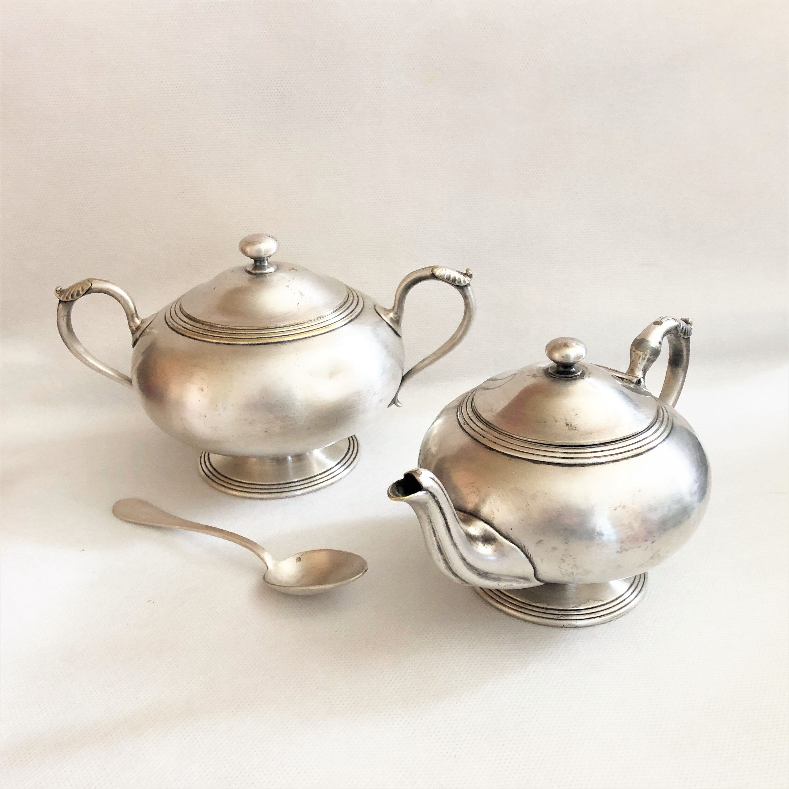 Vintage Buenos Aires silver metal coffee tea set with hallmarks