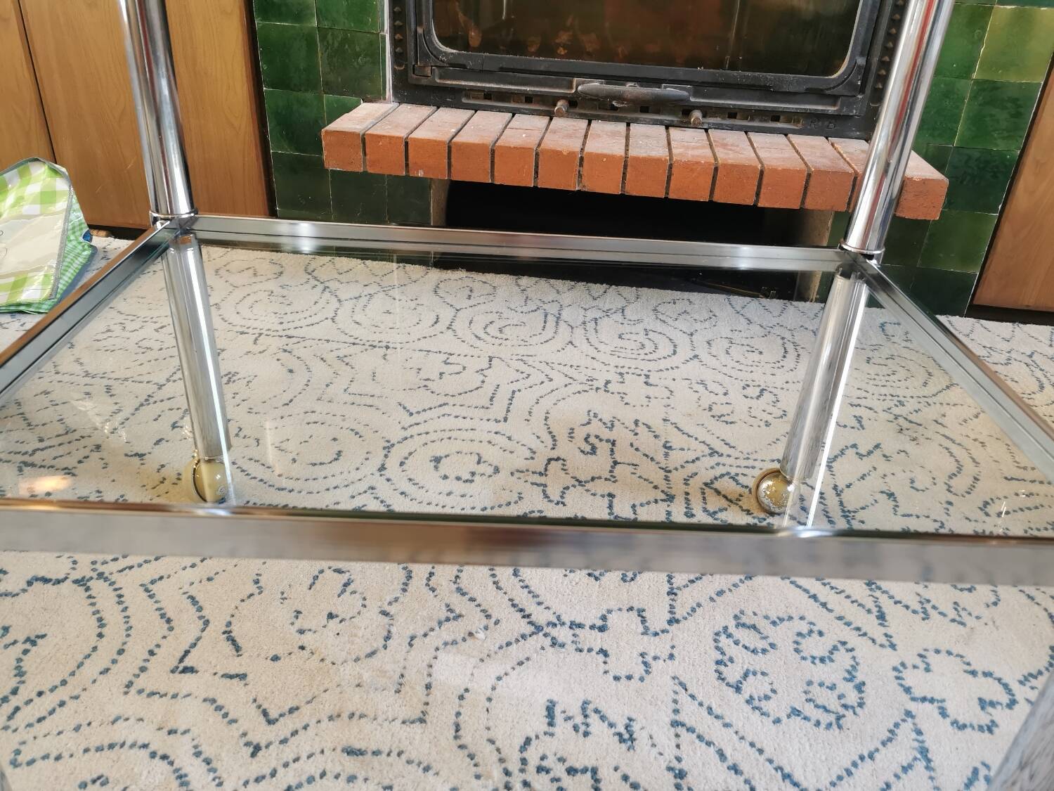 Convertible vintage rolling serving cart