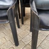 7 armchairs by Couro Brasil in Black Leather