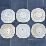 6 Terre de Fer Gien Ibis plates