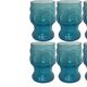 Vintage Vemam lemonade service in embossed blue glass, Italy.