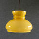 Old yellow glass suspension, mounted with new cable and new socket - circa 1950