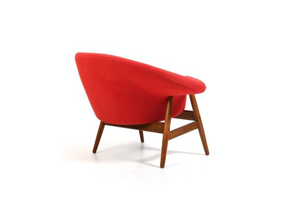 Fauteuil en teck Fried Egg par Hans Olsen 1950