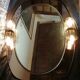 Mirror with its Italian smoked glass sconces Fontana Arte Isa 1970