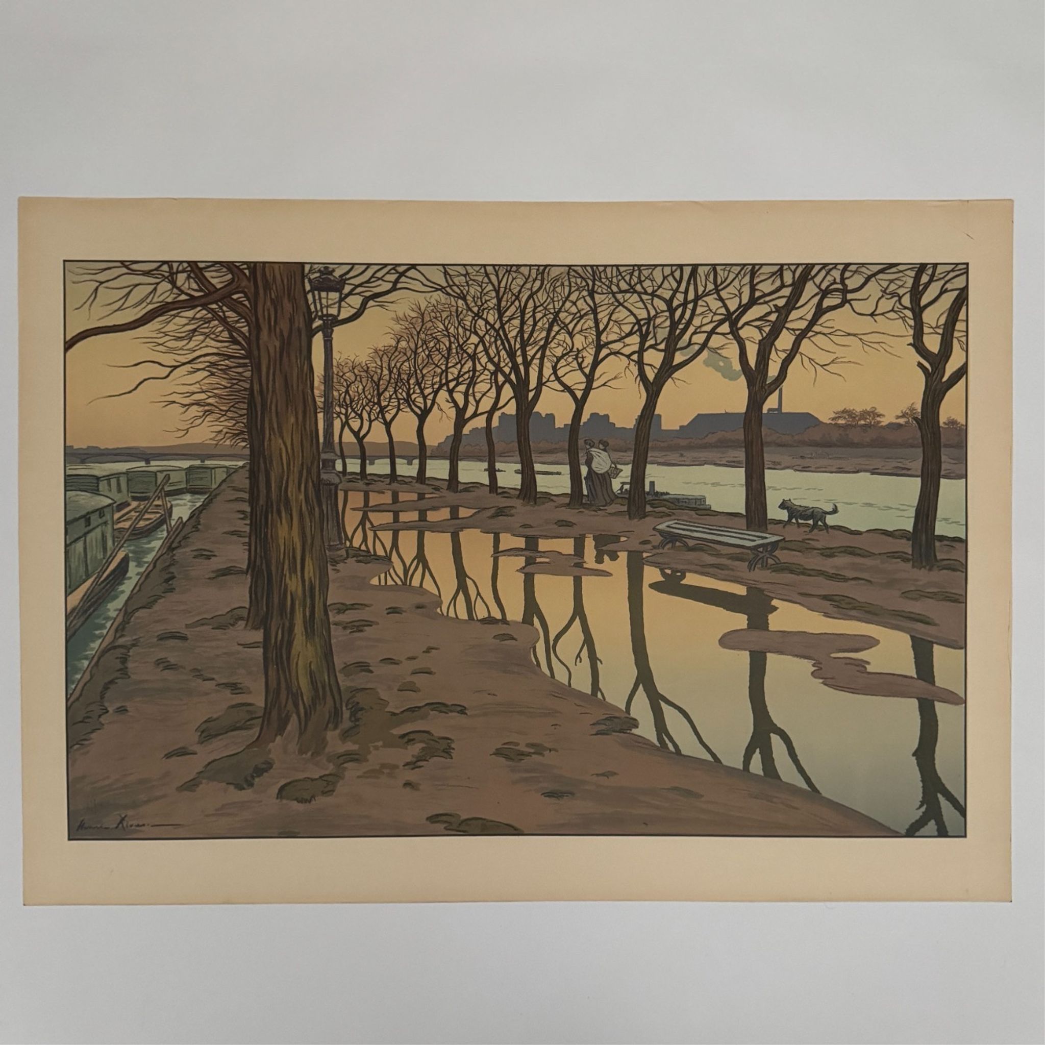 Lithograph by Henri Rivière Parisian Landscapes - The Isle of Swans