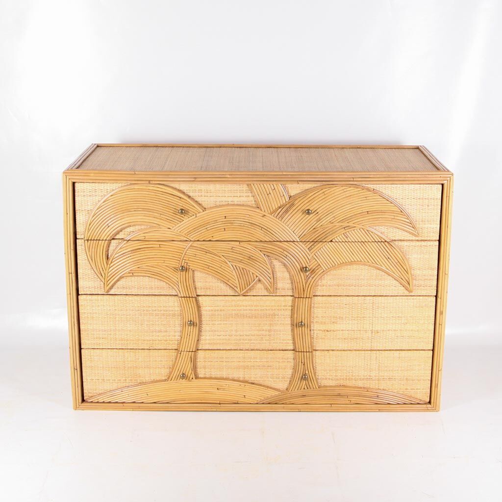 Rattan chest of drawers with 4 drawers