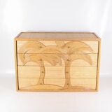 4-drawer rattan chest of drawers