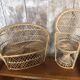 Lot of old sofa + armchair Emmanuelle style woven wicker vintage doll