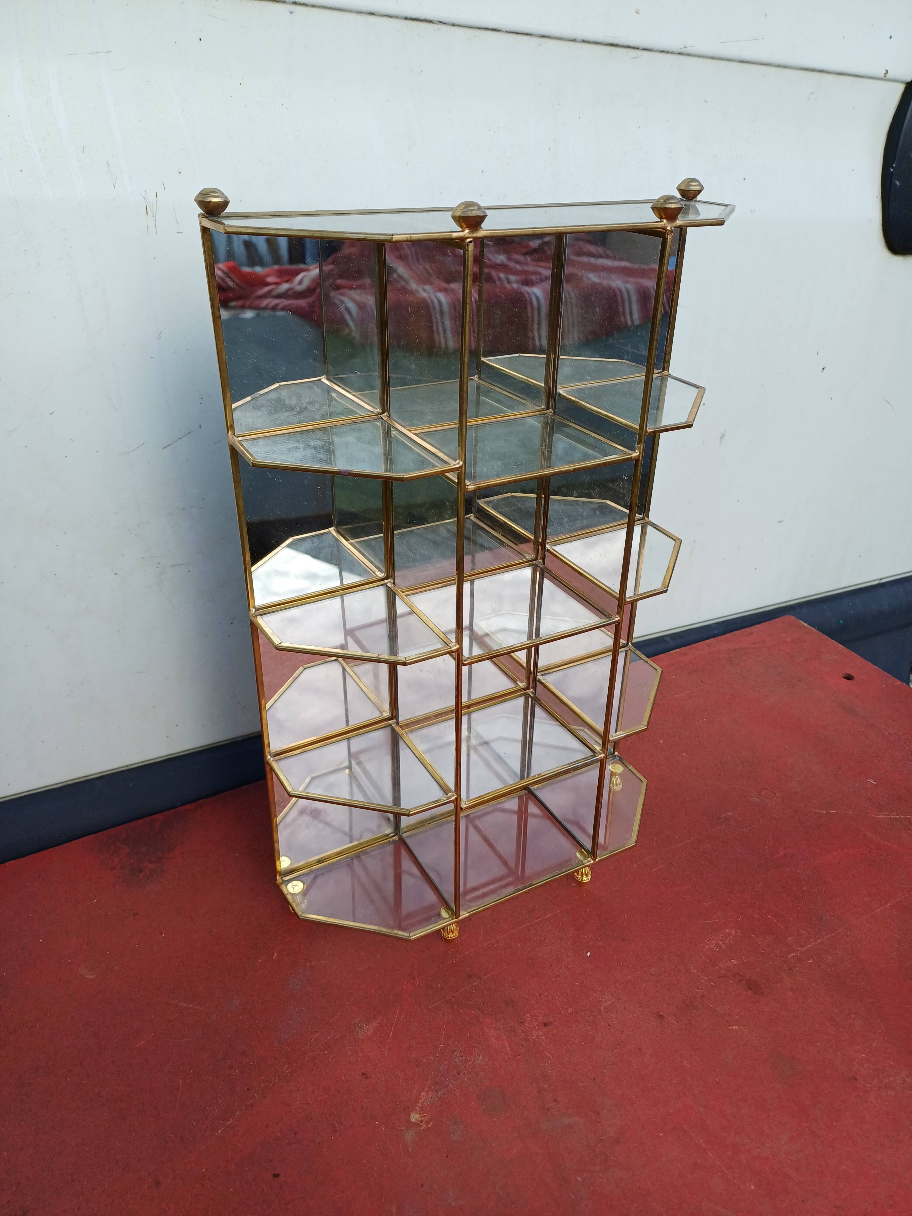 Vitrine Laiton , Verre et Miroir