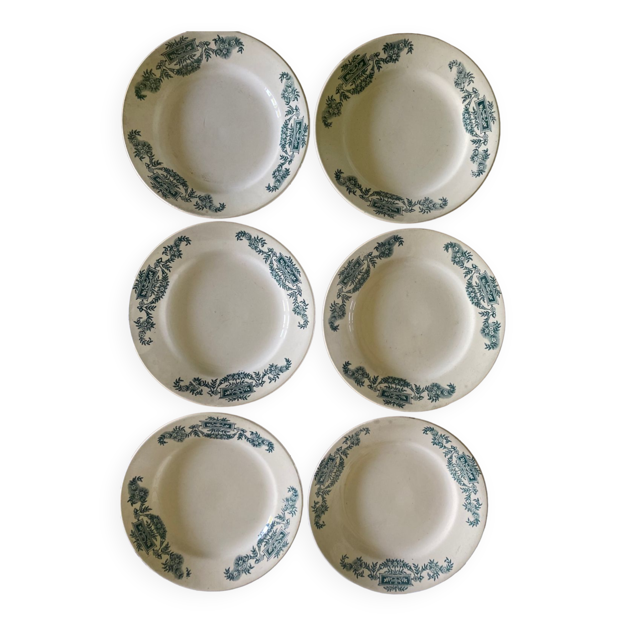 6 flat plates old iron earth Lutetia Longchamp