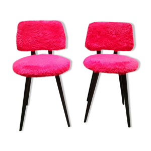 Paire de chaises moumoute