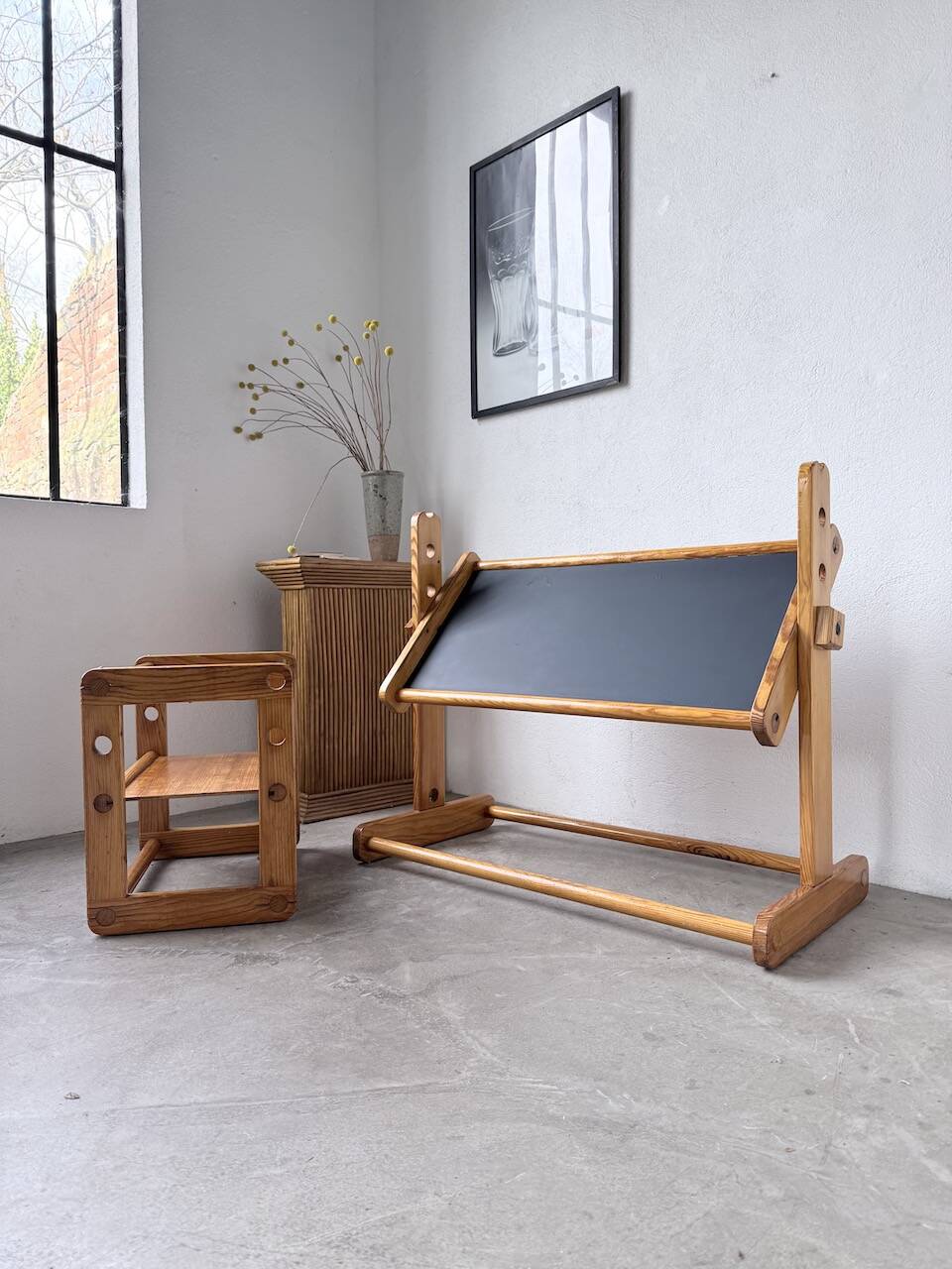 Bureau et chaise enfant pin Bauhaus