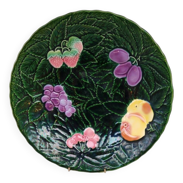 Large dish in barbotine from Salins-les-Bains. 1950s