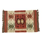 Jute and wool handwoven kilim