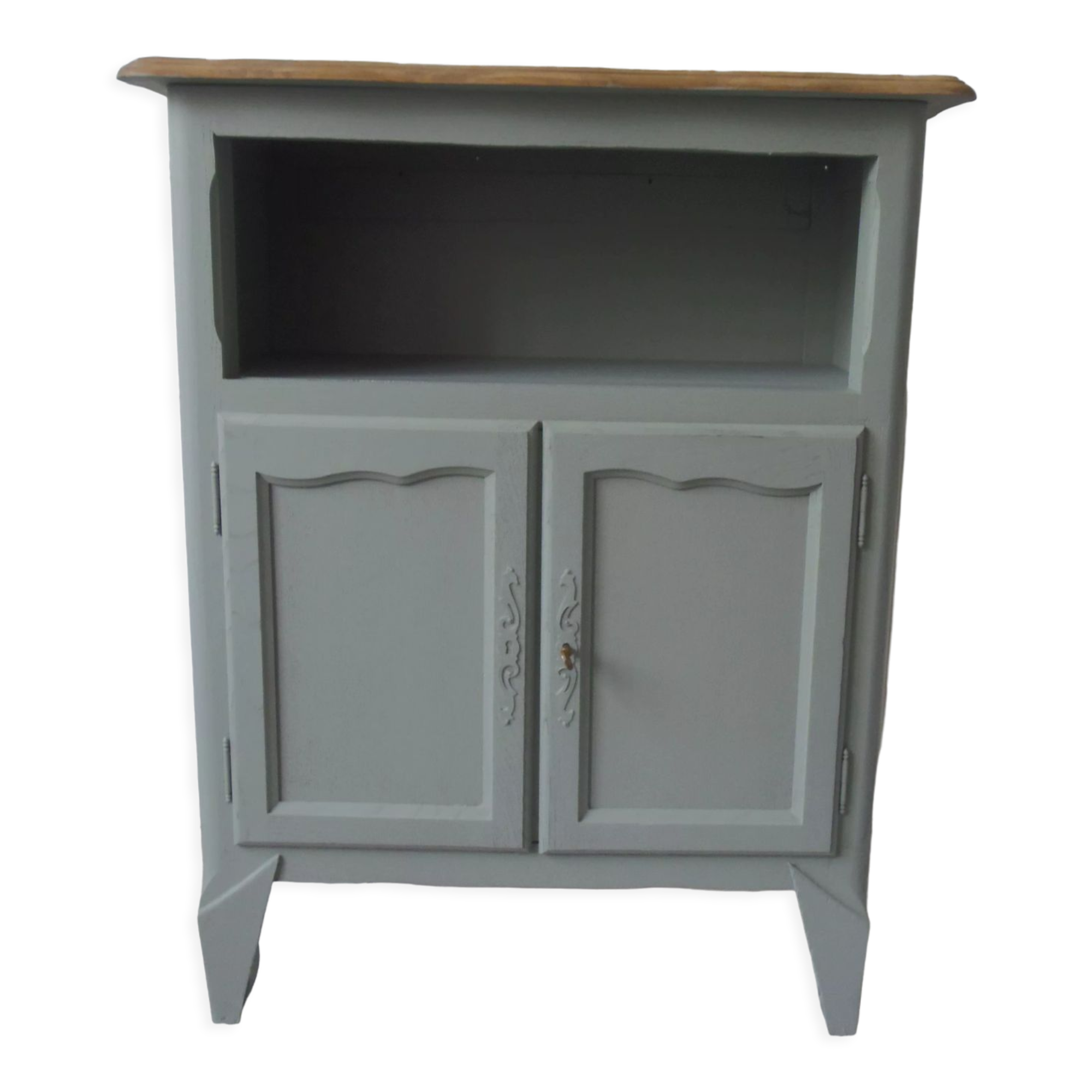 Vintage buffet green of gray, wooden tray