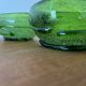 Lot de 2 coupelles en verre soufflé vert vintage Coupelles artisanales