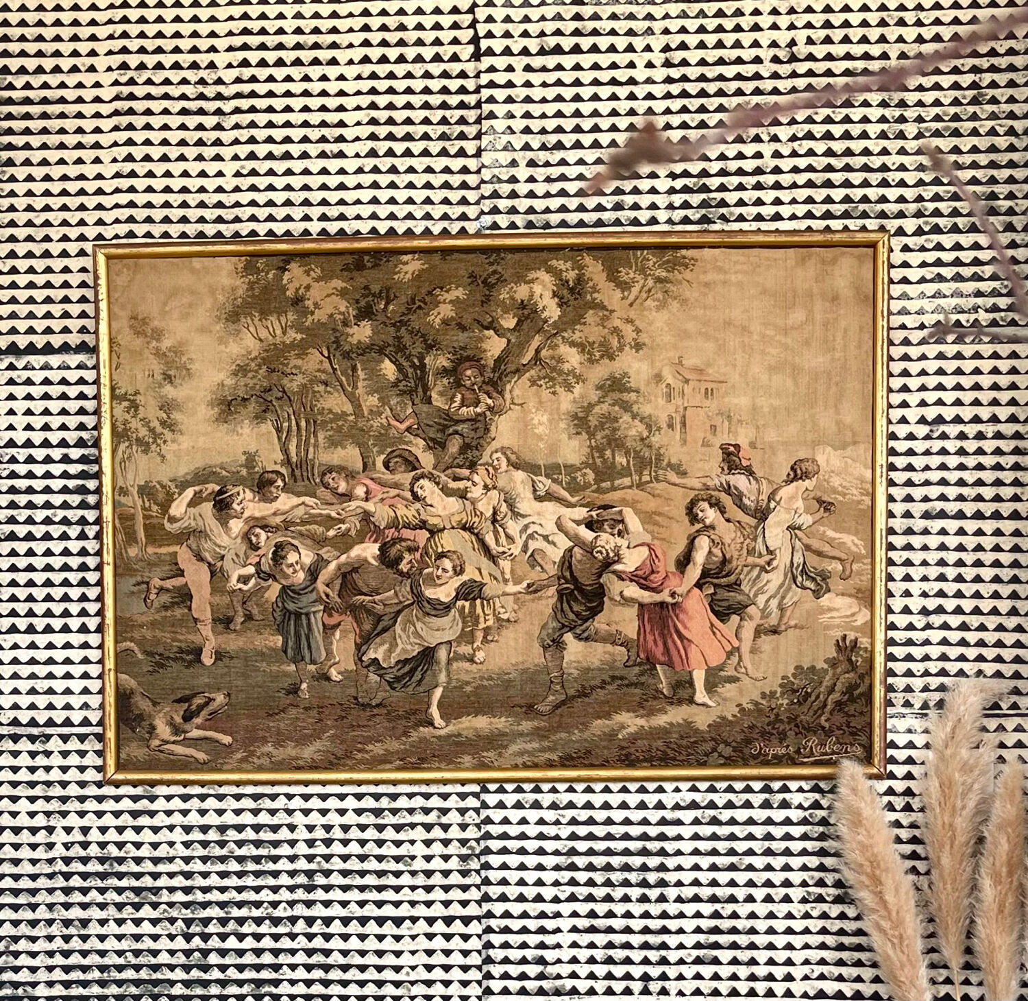 Vintage tapestry after Rubens