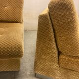 Pair of chauffeuses by Pierre Folie, éditions Jacques Charpentier 70's