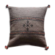 Coussin berbère marron à pompon en coton