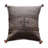 Brown Berber cushion with cotton pompom