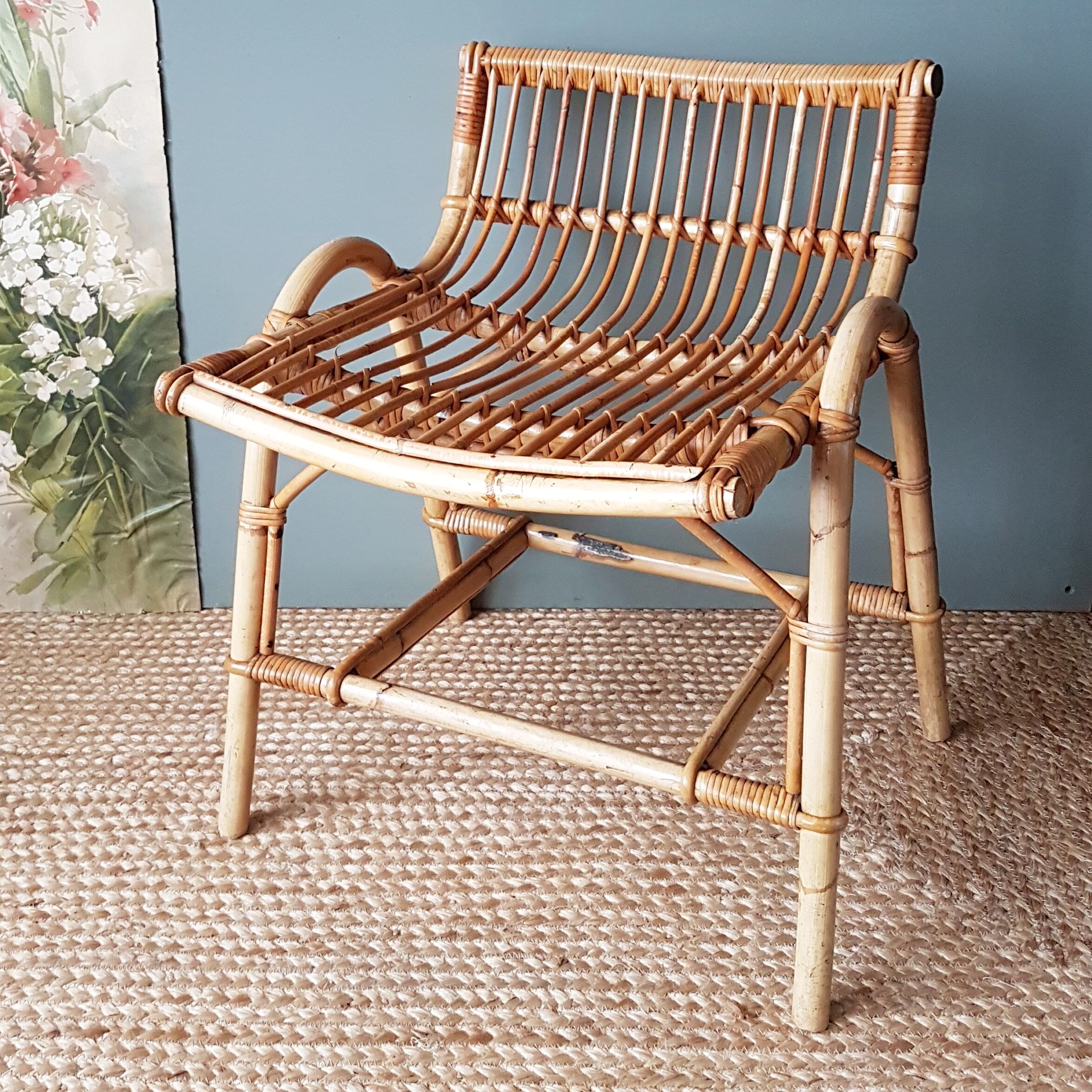 Rattan armchair 60s