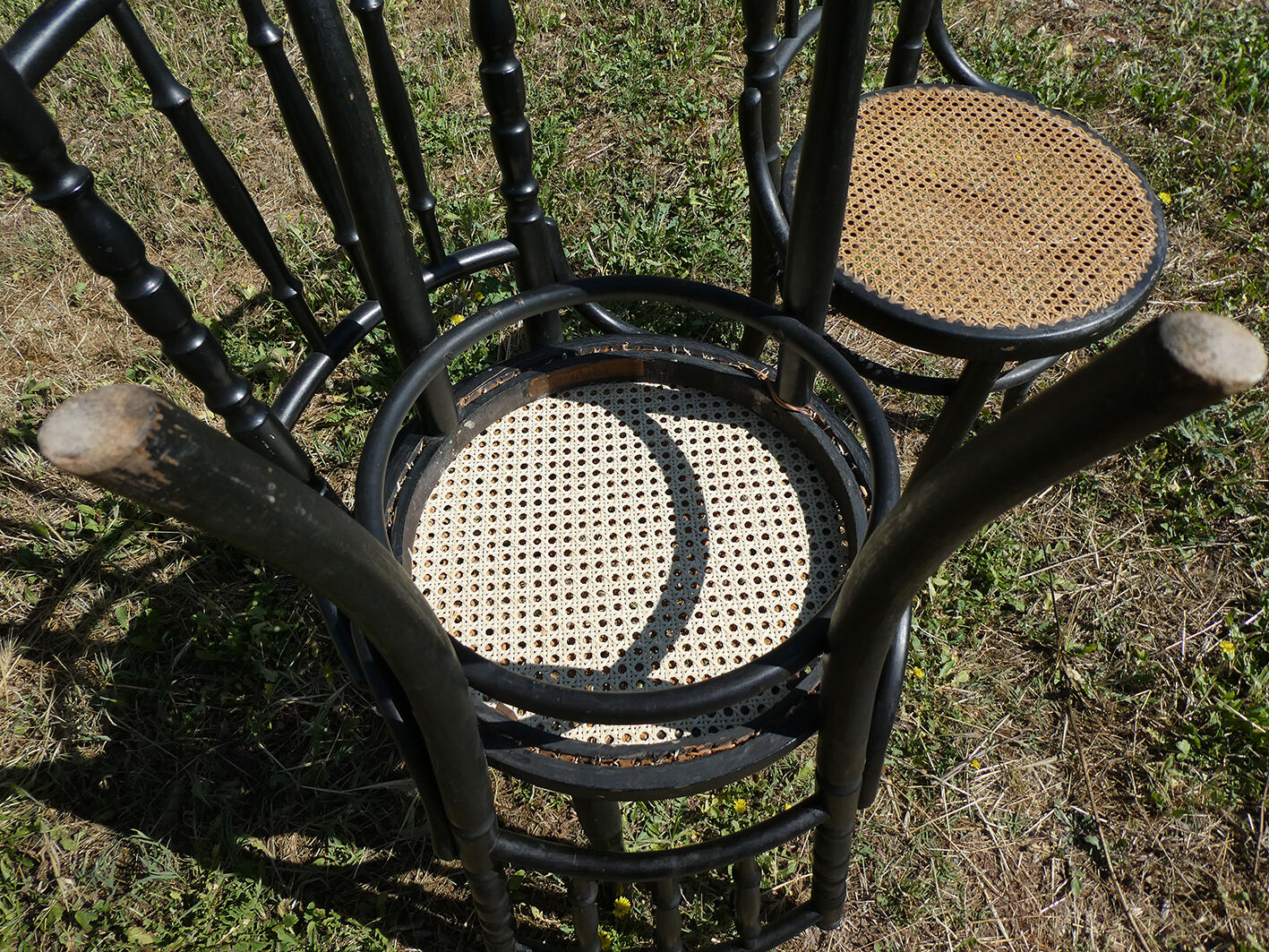 Lot de 3 chaises bistrot Fischel noires