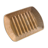 Dish for asparagus, slurry, glazed ceramic yellow sarreguemines France vintage