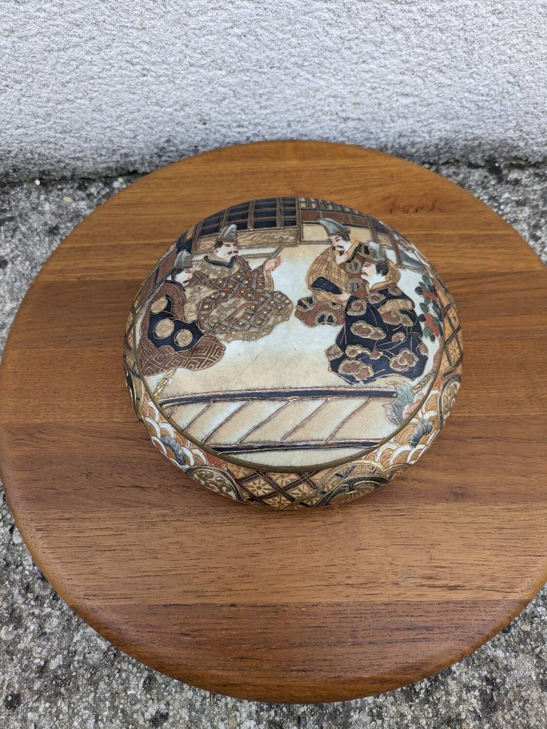 Ceramic Candy Jar, Vintage Japanese, Satsuma