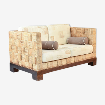 Sofa rope and teak from the 80s