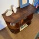 TV cabinet in a row with art deco wooden shelf