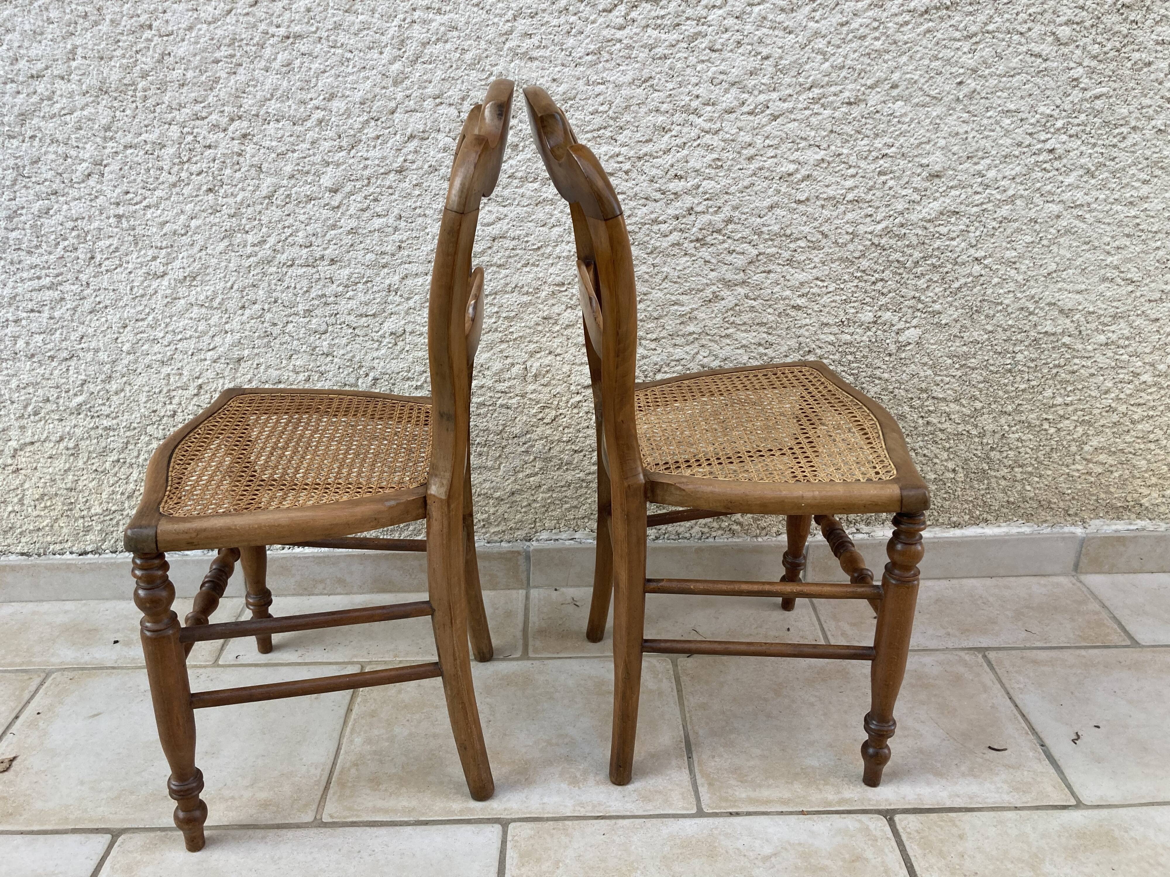 Paire de chaises Louis Philippe cannées