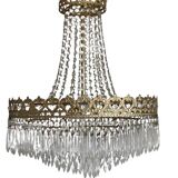 Antique brass hot air balloon chandelier with tassels