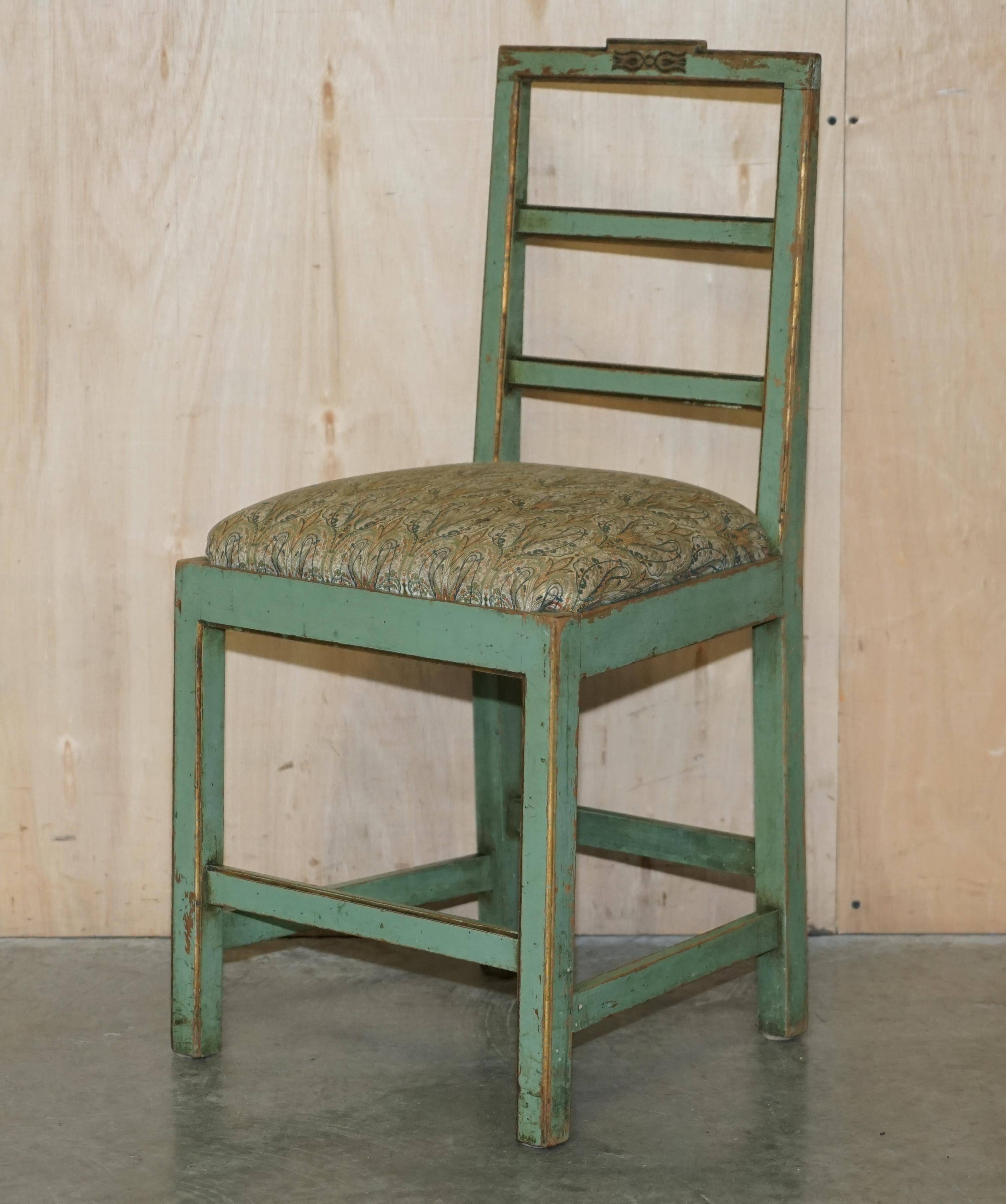 Pair of antique French chairs with original paint.