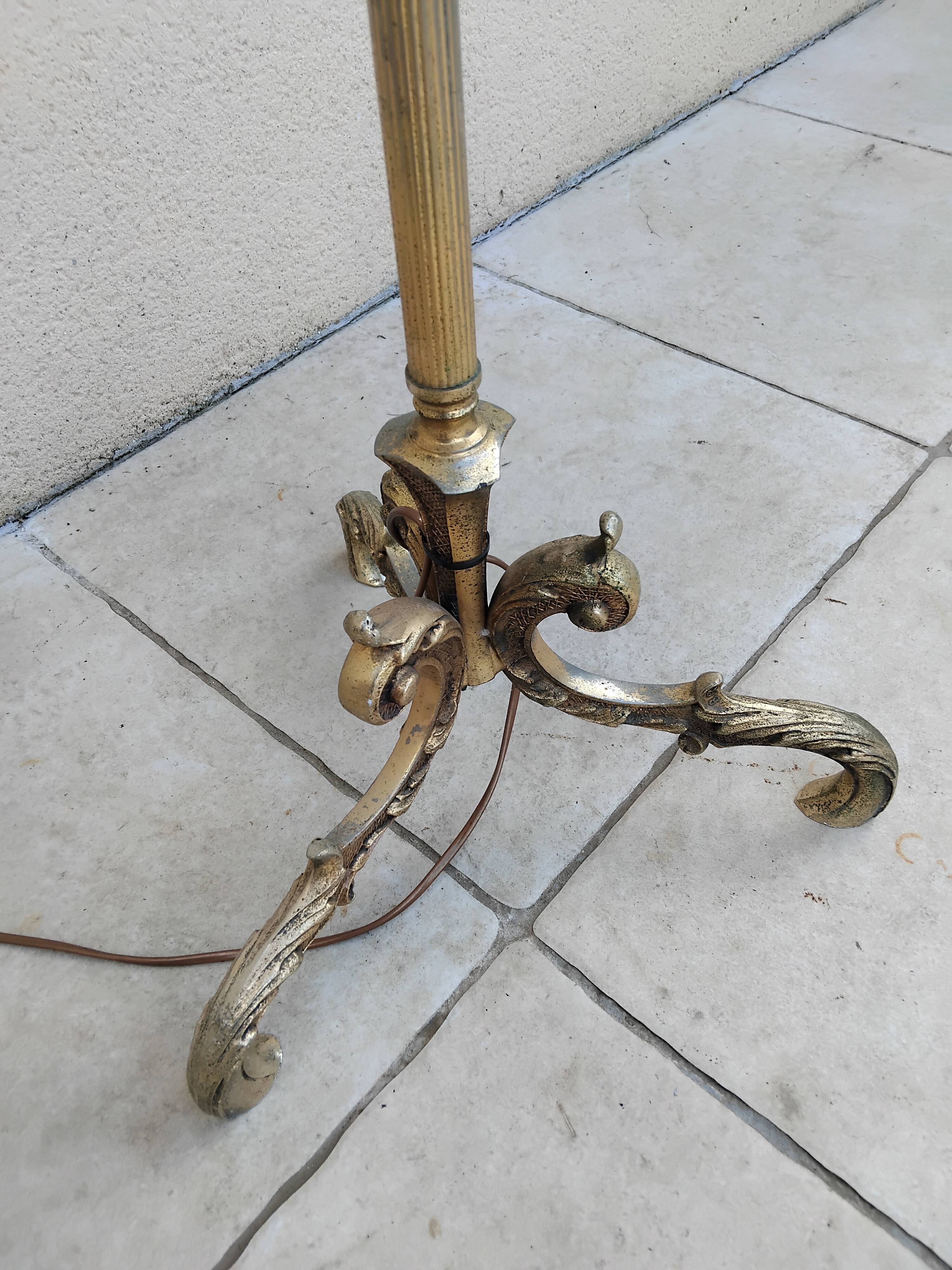 Lampadaire vintage laiton napoleon